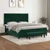 Image de Sommier À Lattes De Lit Et Matelas Vert Foncé 180x200cm Velours Vidaxl