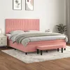 Image de Sommier À Lattes De Lit Avec Matelas Rose 180x200 Cm Velours Vidaxl