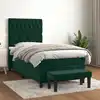 Image de Sommier À Lattes De Lit Et Matelas Vert Foncé 80x200 Cm Velours Vidaxl