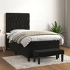 Image de Sommier À Lattes De Lit Avec Matelas Noir 90x190 Cm Velours Vidaxl