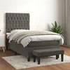 Image de Sommier À Lattes De Lit Et Matelas Gris Foncé 90x200 Cm Velours Vidaxl