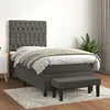 Image de Sommier À Lattes De Lit Avec Matelas Gris Foncé 100x200 Cm Vidaxl