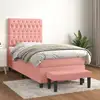 Image de Sommier À Lattes De Lit Avec Matelas Rose 100x200 Cm Velours Vidaxl
