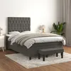 Image de Sommier À Lattes De Lit Et Matelas Gris Foncé 120x200cm Velours Vidaxl