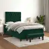 Image de Sommier À Lattes De Lit Et Matelas Vert Foncé 120x200cm Velours Vidaxl