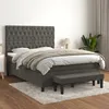 Image de Sommier À Lattes De Lit Et Matelas Gris Foncé 140x190cm Velours Vidaxl
