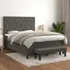 Image de Sommier À Lattes De Lit Et Matelas Gris Foncé 140x200cm Velours Vidaxl