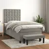 Image de Sommier À Lattes De Lit Et Matelas Gris Clair 80x200 Cm Velours Vidaxl