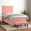 Image de Sommier À Lattes De Lit Avec Matelas Rose 90x200 Cm Velours Vidaxl