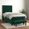 Image de Sommier À Lattes De Lit Avec Matelas Vert Foncé 100x200 Cm Vidaxl