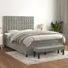 Image de Sommier À Lattes De Lit Et Matelas Gris Clair 140x190cm Velours Vidaxl
