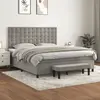 Image de Sommier À Lattes De Lit Et Matelas Gris Clair 180x200cm Velours Vidaxl