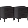 Image de Tables De Chevet 2 Pcs Noir 36x30x45 Cm Bois De Pin Massif Vidaxl