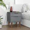 Image de Table De Chevet Molde Gris 40x35x48 Cm Bois De Pin Massif Vidaxl