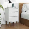 Image de Table De Chevet Molde Blanc 40x35x65 Cm Bois De Pin Massif Vidaxl
