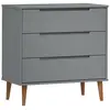 Image de Vidaxl commode molde gris 80x40x80 cm bois de pin massif