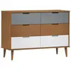 Image de Vidaxl commode molde marron 113x40x80 cm bois de pin massif