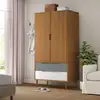 Image de Garde-robe Molde Marron 90x55x175 Cm Bois Massif De Pin Vidaxl