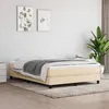 Image de Sommier À Lattes De Lit Avec Matelas Crème 140x190 Cm Tissu Vidaxl