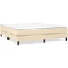 Image de Sommier À Lattes De Lit Avec Matelas Crème 180x200 Cm Tissu Vidaxl