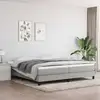 Image de Sommier À Lattes De Lit Avec Matelas Gris Clair 200x200cm Tissu Vidaxl