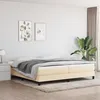 Image de 3144106 vidaXL Lit à sommier tapissier avec matelas Crème 200x200 cm Tissu