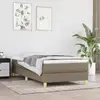 Image de Sommier À Lattes De Lit Avec Matelas Taupe 80x200 Cm Tissu Vidaxl