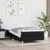 Image de Sommier À Lattes De Lit Avec Matelas Noir 90x200 Cm Tissu Vidaxl