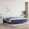 Image de Sommier À Lattes De Lit Avec Matelas Bleu 160x200 Cm Tissu Vidaxl