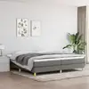 Image de Sommier À Lattes De Lit Avec Matelas Gris Foncé 200x200cm Tissu Vidaxl