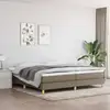 Image de Sommier À Lattes De Lit Avec Matelas Taupe 200x200 Cm Tissu Vidaxl