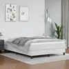 Image de Sommier À Lattes De Lit Avec Matelas Blanc 140x190cm Similicuir Vidaxl