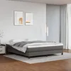 Image de Sommier À Lattes De Lit Avec Matelas Gris 160x200 Cm Similicuir Vidaxl