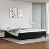 Image de Sommier À Lattes De Lit Avec Matelas Noir 200x200 Cm Similicuir Vidaxl