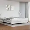 Image de Sommier À Lattes De Lit Avec Matelas Blanc 200x200cm Similicuir Vidaxl