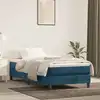 Image de Sommier À Lattes De Lit Avec Matelas Bleu Foncé 90x200 Cm Vidaxl