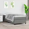 Image de Sommier À Lattes De Lit Avec Matelas Gris Foncé 80x200 Cm Tissu Vidaxl