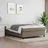 Image de Sommier À Lattes De Lit Avec Matelas Taupe 140x190 Cm Tissu Vidaxl