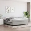 Image de Sommier À Lattes De Lit Avec Matelas Gris Clair 160x200cm Tissu Vidaxl