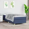 Image de Sommier À Lattes De Lit Avec Matelas Bleu 90x190 Cm Tissu Vidaxl
