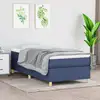 Image de Sommier À Lattes De Lit Avec Matelas Bleu 90x200 Cm Tissu Vidaxl