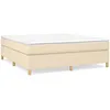 Image de Sommier À Lattes De Lit Avec Matelas Crème 160x200 Cm Tissu Vidaxl