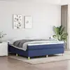 Image de Sommier À Lattes De Lit Avec Matelas Bleu 160x200 Cm Tissu Vidaxl