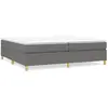 Image de Sommier À Lattes De Lit Avec Matelas Gris Foncé 200x200cm Tissu Vidaxl