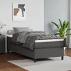 Image de Sommier À Lattes De Lit Avec Matelas Gris 90x200 Cm Similicuir Vidaxl