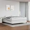 Image de Sommier À Lattes De Lit Avec Matelas Blanc 160x200cm Similicuir Vidaxl
