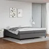 Image de Sommier À Lattes De Lit Avec Matelas Gris 200x200 Cm Similicuir Vidaxl