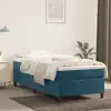 Image de Sommier À Lattes De Lit Avec Matelas Bleu Foncé 90x200 Cm Vidaxl