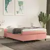 Image de Sommier À Lattes De Lit Avec Matelas Rose 140x200 Cm Velours Vidaxl