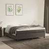 Image de Sommier À Lattes De Lit Et Matelas Gris Foncé 160x200cm Velours Vidaxl